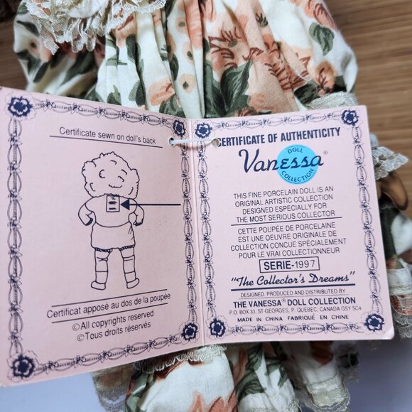 Vanessa Special Edition Fine Porcelain Doll Serie-2007 Dark Skin Eyes & Hair 16" - Picture 7 of 15